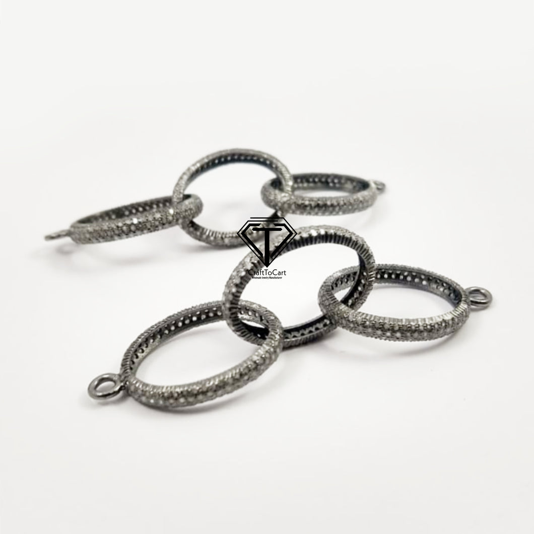 Pave Diamond Interlink Bracelet Connector - CraftToCart