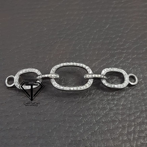 Pave Diamond Bracelet Link, Pave Diamond Interlink bracelet connector - CraftToCart