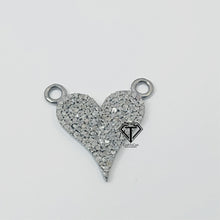 Load image into Gallery viewer, Heart Connector, Pave Diamond Heart Connector, Pave Findings
