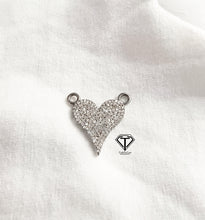 Load image into Gallery viewer, Heart Connector, Pave Diamond Heart Connector, Pave Findings
