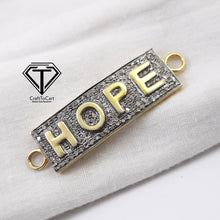 Load image into Gallery viewer, Pave Diamond Connector, HOPE Connector, Pave Diamond Hope Bar Connector, Diamond Bar Connector, Pave Diamond Jewelry
