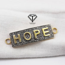 Load image into Gallery viewer, Pave Diamond Connector, HOPE Connector, Pave Diamond Hope Bar Connector, Diamond Bar Connector, Pave Diamond Jewelry
