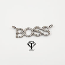 Load image into Gallery viewer, Boss Diamond Pendant Connector, Boss Initial Pendants Connector, Pave Diamond Pendant Connector, Deco Pendant Connector
