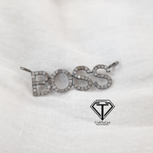 Load image into Gallery viewer, Boss Diamond Pendant Connector, Boss Initial Pendants Connector, Pave Diamond Pendant Connector, Deco Pendant Connector
