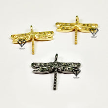 Load image into Gallery viewer, Pave Diamond Dragon Fly Charm - CraftToCart
