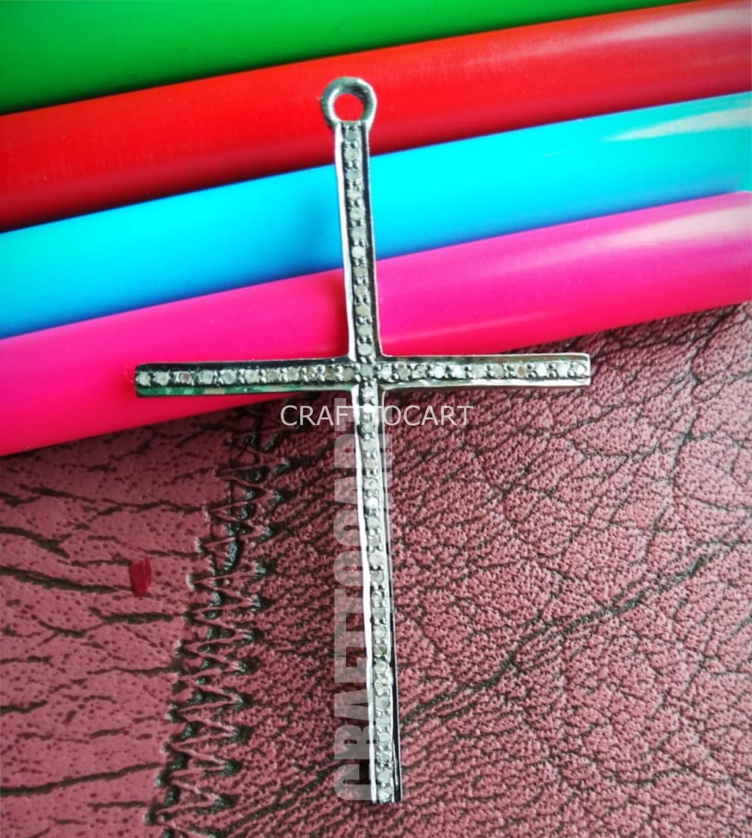 Pave Diamond Cross Charm - CraftToCart