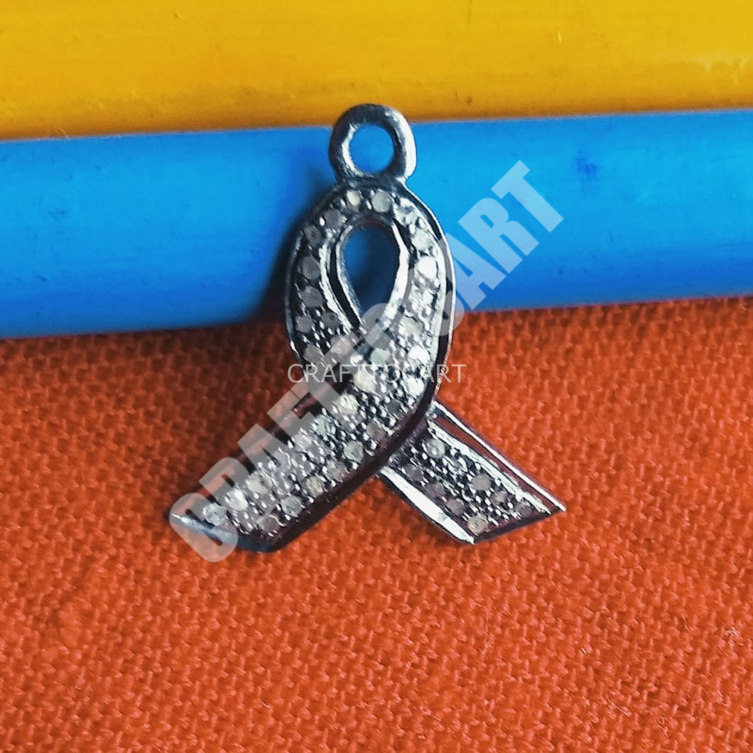 Pave Diamond Awareness Ribbon Charm - CraftToCart