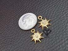 Load image into Gallery viewer, Pave Diamond Sun Charm, Diamond Findings - CraftToCart
