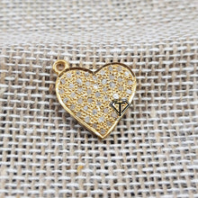 Load image into Gallery viewer, Pave Diamond Heart Charm - CraftToCart
