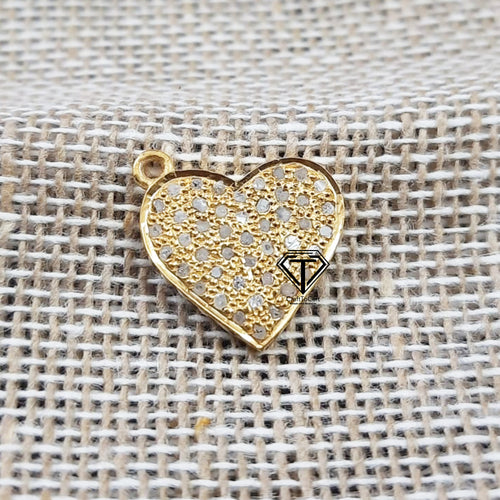 Pave Diamond Heart Charm - CraftToCart