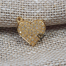 Load image into Gallery viewer, Pave Diamond Heart Charm - CraftToCart
