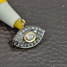 Load image into Gallery viewer, Pave Diamond Evil Eye Charm with Polki - CraftToCart
