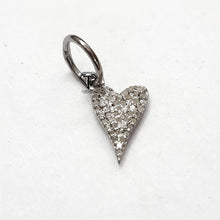 Load image into Gallery viewer, Pave Diamond Heart Charm Pendant, 925 Sterling Silver, Pave Diamond Jewelry
