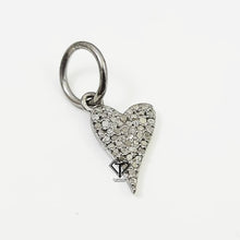 Load image into Gallery viewer, Pave Diamond Heart Charm Pendant, 925 Sterling Silver, Pave Diamond Jewelry
