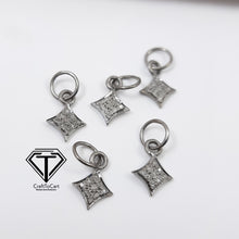 Load image into Gallery viewer, Square Charm Pendant Pave Diamond
