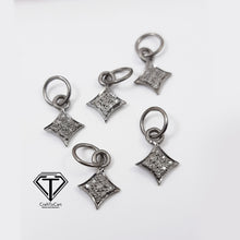 Load image into Gallery viewer, Square Charm Pendant Pave Diamond
