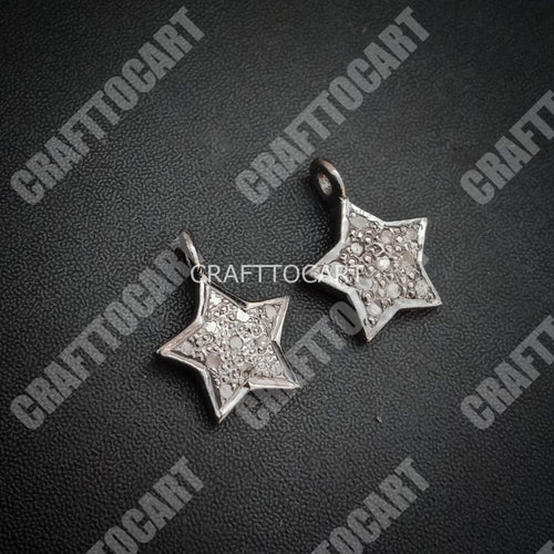 Pave Diamond Star Charm Pendant - CraftToCart