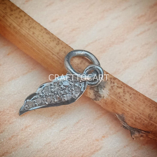 Pave Diamond Small Feather Charms - CraftToCart