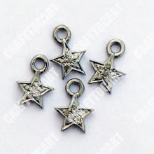 Load image into Gallery viewer, Pave Diamond Star Charm Pendant, Pave Diamond Pendant, 925 Sterling Silver Charm - CraftToCart
