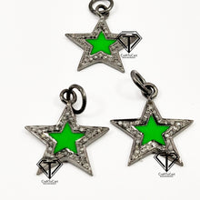 Load image into Gallery viewer, Pave Diamond Enamel Star Pendant - CraftToCart
