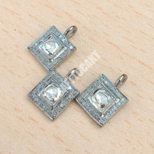 Load image into Gallery viewer, Pave Diamond Square Polki Charm - CraftToCart
