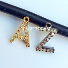 Load image into Gallery viewer, Pave Diamond Alphabet &quot;A to Z&quot; Letter Charm - CraftToCart
