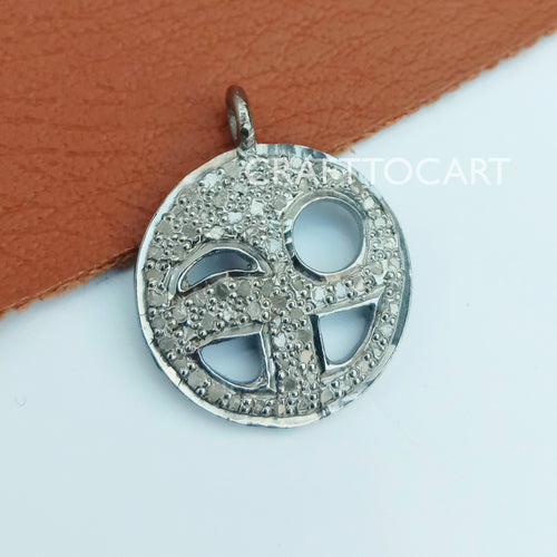 Pave Diamond Funny Face Charm - CraftToCart