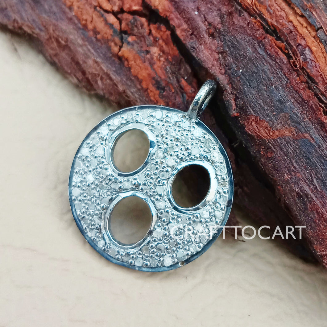 Pave Diamond WOW Face Charm - CraftToCart