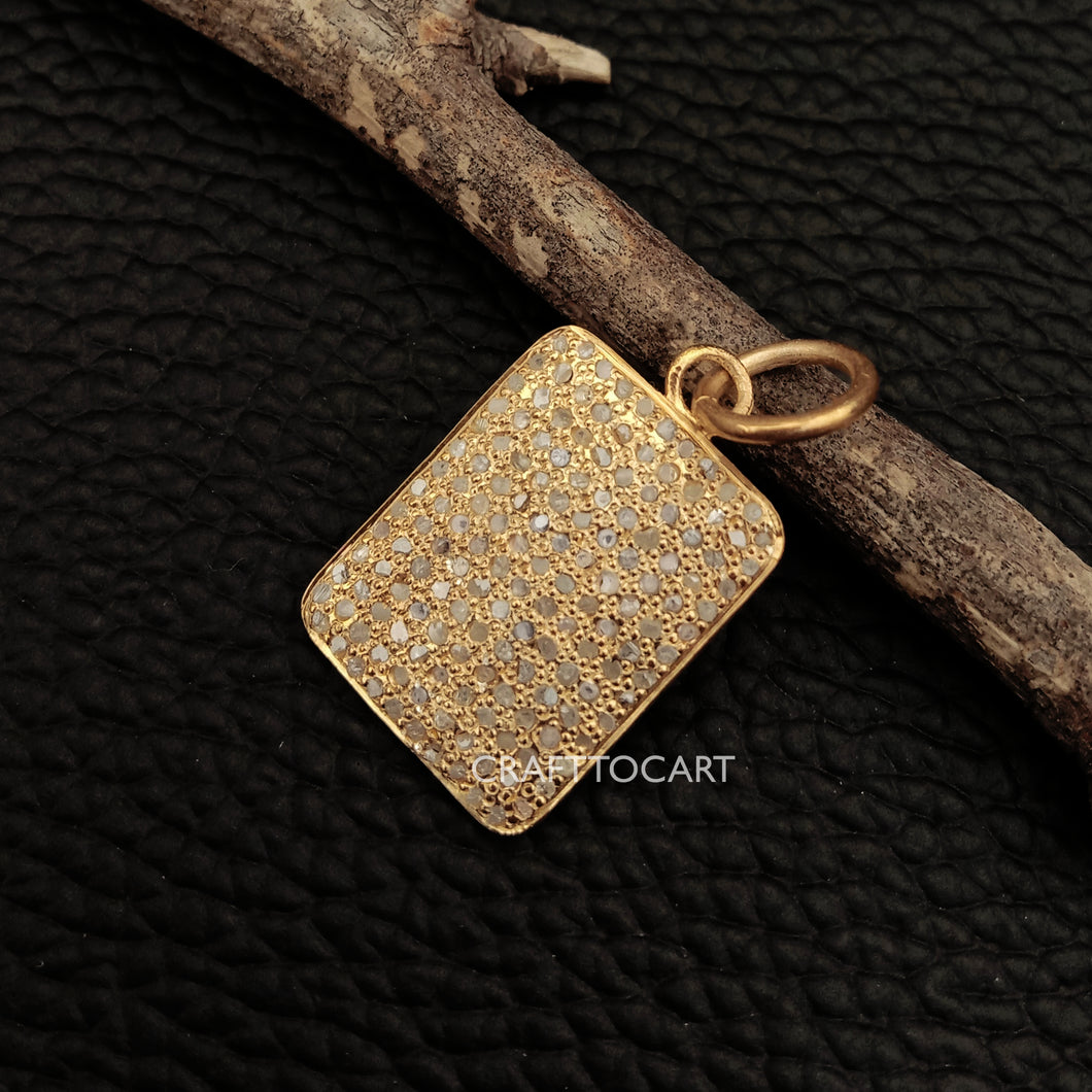 Pave Diamond Rectangle Charm - CraftToCart