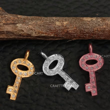 Load image into Gallery viewer, Pave Diamond Key Charm - CraftToCart
