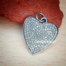 Load image into Gallery viewer, Pave Diamond Heart Charm - CraftToCart
