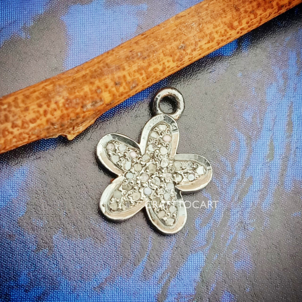 Pave Diamond Flower Charm - CraftToCart