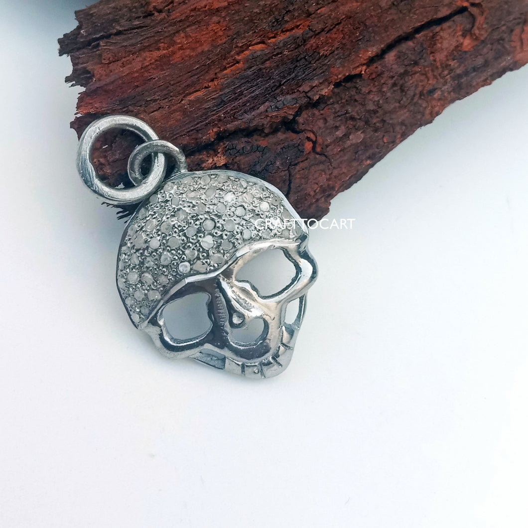 Pave Diamond Skull Charm - CraftToCart