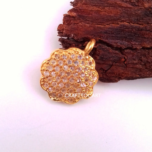 Pave Diamond Disc Charm - CraftToCart