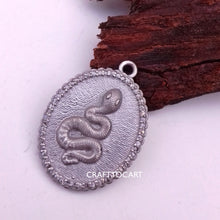 Load image into Gallery viewer, Pave Diamond Snake Disc Charm Pendant, Pave Diamond Jewelry - CraftToCart
