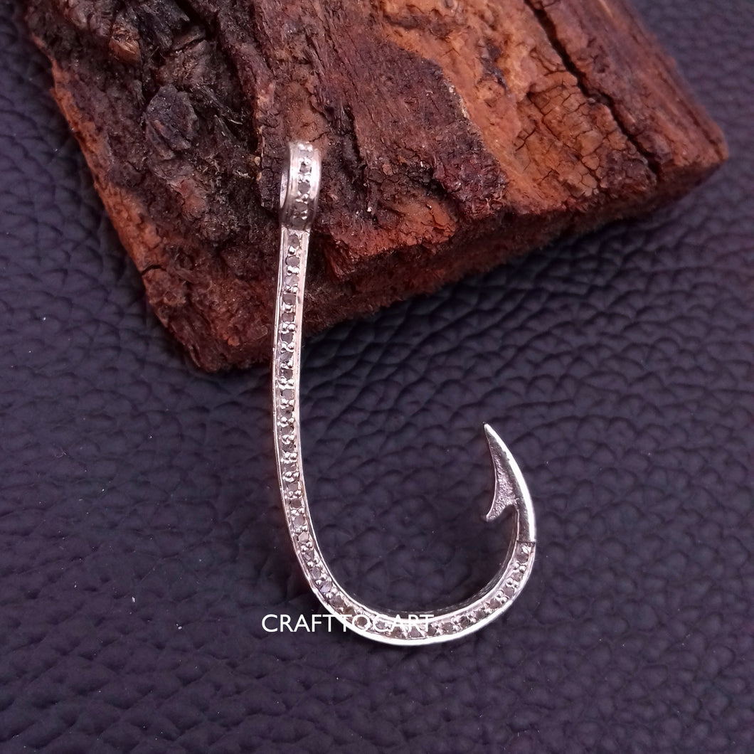 Pave Diamond Hook Charm - CraftToCart