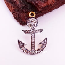 Load image into Gallery viewer, Pave Diamond Anchor Charm - CraftToCart
