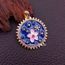 Load image into Gallery viewer, Pave Flower Enamel Charm Pendant - CraftToCart
