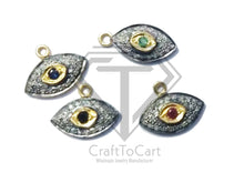 Load image into Gallery viewer, Pave Diamond Evil Eye Charm - CraftToCart
