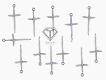 Load image into Gallery viewer, Pave Diamond Spike Cross Charm Pendant - CraftToCart
