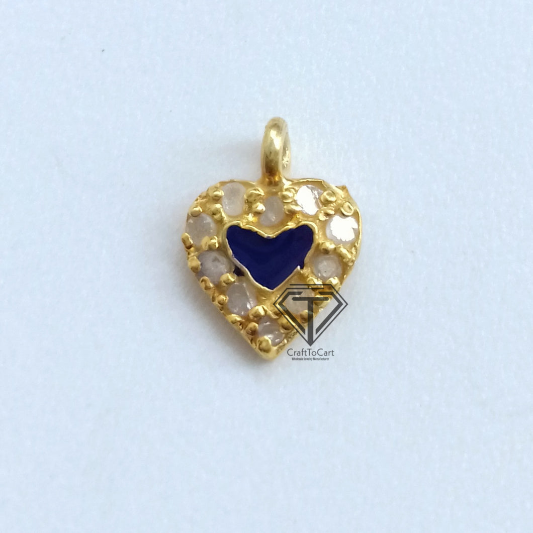 Heart Charm, Enamel Heart Charm Pendant - CraftToCart