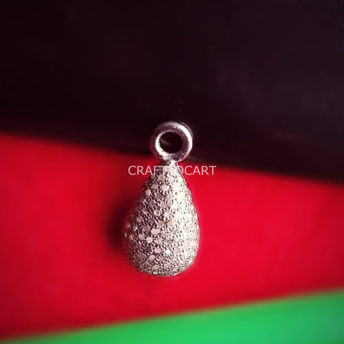 Pave Diamond Tear Drop Charm - CraftToCart