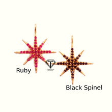 Load image into Gallery viewer, Pave Sunburst Charm, Pave Ruby Jewelry, Pave Black Spinel Jewelry - CraftToCart
