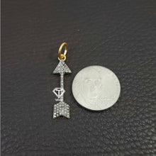 Load image into Gallery viewer, Arrow Charm, Pave Diamond Arrow Charm, Two Tone Arrow - CraftToCart
