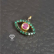 Load image into Gallery viewer, Evil Eye Charm Pendant, Pave Diamond Eye Charm Pendant - CraftToCart
