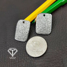 Load image into Gallery viewer, Rectangle Charm Pendant, Pave Diamond Rectangle Charm Pendant
