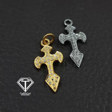 Load image into Gallery viewer, Cross Charm Pendant, Pave Diamond Cross Charm Pendant
