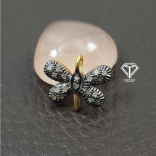 Load image into Gallery viewer, Pave Diamond Butterfly Charm, 925 Sterling Silver, Diamond Findings, Pave Diamond Jewelry
