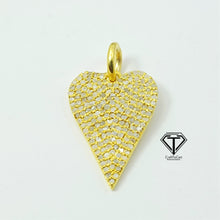 Load image into Gallery viewer, Pave Diamond Heart Charm, 925 Sterling Silver, Pave Diamond Jewelry, Diamond Findings
