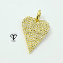 Load image into Gallery viewer, Pave Diamond Heart Charm, 925 Sterling Silver, Pave Diamond Jewelry, Diamond Findings
